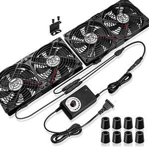 Wderair 4 x 120mm Server Rack Mount Fan 12V with 100V - 240V AC Power Variable Speed Control, High Airflow for DIY Cooling Mining Rig, AV Cabinets, Home Theater, Refrigerator, Greenhouse