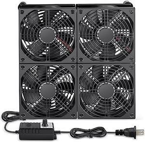 WDERAIR 4x120mm Router Cooling pad Flat Fan with Variable Speed Controller for DIY Electronics TV Box Cabinet Computer Game Equipment Cooler