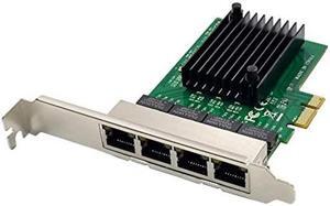 X-MEDIA XM-NA3840 PCI-E 4-Port Quad 10/100/1000Mbps Gigabit Ethernet PCI Express (PCIe x1) Server Network Card/Network Adapter, Realtek RTL8111F Chipset, Windows 11 & Linux Supported
