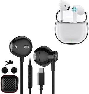 ACAGET Wireless Earbuds & Type C Android Headphones, Sport Earphones Touch Control Bluetooth Headphone with Over Ear Earhook, and Wired USB C Earphone for Samsung Galaxy S23 S22 S21 Ultra Pixel 7 Pro
