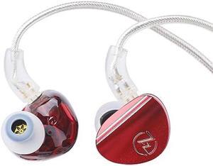 Linsoul 7HZ SONUS 1DD+1BA Dual Driver in Ear Monitor, HiFi in Ear Earphone IEM, with Detachable High-end Silver-Plated OCC Cable, Aluminum Back Cavity for Audiophile, Gaming Earbuds, Musician (Red)