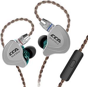 CCA C10 in Ear Monitor Headphone 10 Hybrid Drivers Wired Earbud 4BA 1DD HiFi IEM Earphones Stereo Noise Isolating Earphone with Detachable Cable for Musicians Singers Studio Audiophiles Dj PC