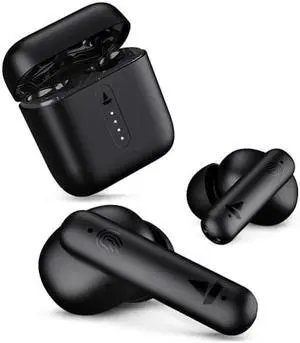 BOAT Airdopes 141 Bluetooth Truly Wireless in Ear Headphones with 42H Playtime,Low Latency Mode for Gaming, ENx Tech, IWP, IPX4 Water Resistance, Smooth Touch Controls (Bold Black)