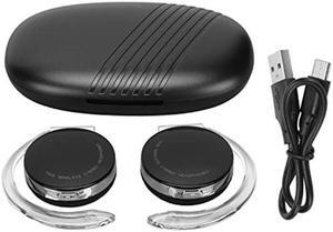 Jectse Clip Headphones, Bluetooth Headphones Clip Type Earphones with Charging Case and Cable, Wireless Earphones Portable Stereophone Clip on Headphones (Black)