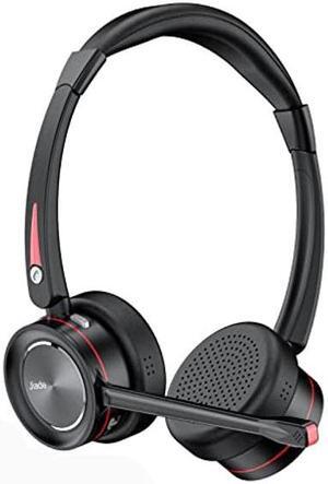 Jiade Wireless Headset with Microphone Noise Cancelling, Trucker Bluetooth Headset V5.2, 40H Talktime, Wireless Headphones for PC Office Call Center Work Microsoft Teams Zoom Voip