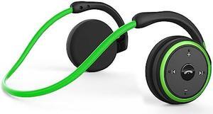 RTUSIA Small Bluetooth Headphones Wrap Around Head - Sports Wireless Headset with Built in Microphone and Crystal-Clear Sound, Foldable and Carried in The Purse, and 12-Hour Battery Life, Green