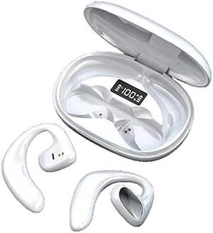 Open Ear Headphones Wireless Bluetooth Air Bone Conduction Headphones Head Set with Mic Bone Conduction Earbuds Headset Bone Conducting Earphones Workout Over the Ear Running Earbuds with Earhooks
