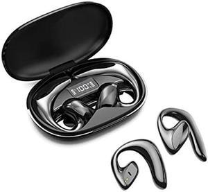 Open Ear Headphones Wireless Bluetooth Air Bone Conduction Headphones Head Set with Mic Bone Conduction Earbuds Headset Bone Conducting Earphones Workout Over the Ear Running Earbuds with Earhooks