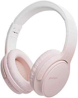 Jassco Wireless Headphones, Bluetooth Over Ear Headsets with Touch Control, Built-in Microphone, Hi-Fi Audio, 35H Playtime, Lightweight, Gift for Girls Women Men, Travel, Home, Work, Pink& White