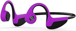 Bone Conduction Headphones Bluetooth 5.0 Open Ear Wireless Headset Pink Purple Gym Earphone HiFi Stereo with Mic Sweatproof Sports Headphones for Running Driving Cycling (Purple)