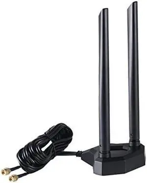 Dual Band WiFi 2.4GHz 5GHz 5.8GHz RP-SMA Male WiFi Antenna with Magnetic Base for PC Desktop Computer PCI-E WiFi Network Card USB WiFi Adapter Bluetooth Card Wireless Router, Eifagur