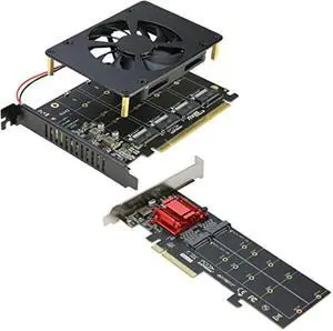 Dual NVMe PCIe Adapter + Quad NVMe PCIe Adapter(PCI-e Bifurcation Required)
