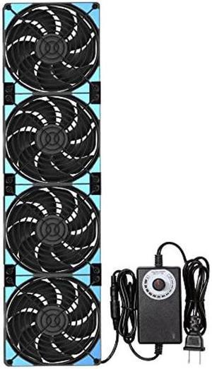 120mmx4 480mm Adjustable Computer PC Vent Fans 3-12V Speed Controller for Flexible Arrange Chicken Coop Rack Space Window Wall Cabinet Server Mining Rig Exhaust Cooling