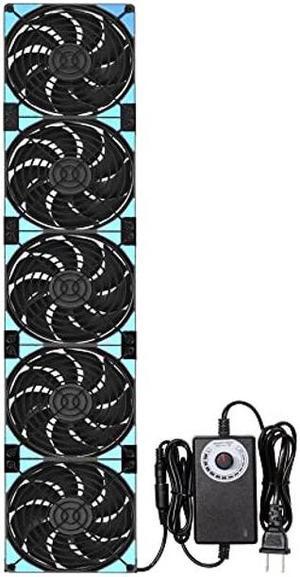 120mmx5 600mm Adjustable Computer PC Vent Fans 3V-12V Speed Controller for Flexible Arrange Rack Space Window Wall Cabinet Server Mining Rig Chicken Coop Exhaust Cooling