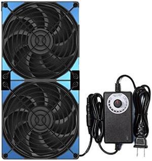 240mm Adjustable Computer PC Vent Fan 3-12V Speed Controller for Chicken Coop Rack Space Window Wall Cabinet Server Mining Rig Exhaust Cooling