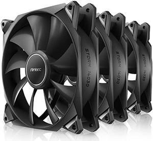 Antec 30mm Thickness Fans, 140mm x 30mm Case Fans, PWM Fans, 1500RPM, 95.44CFM, 1.94mmH2O, 4 Pin PWM Connector, 140mm Fan, Storm T3 Series 3 Packs