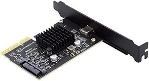 cablecc USB 3.2 Gen2 Type-C 20Gbps USB-C to PCI-E 4X Express Card Adapter for Desktop Motherboard