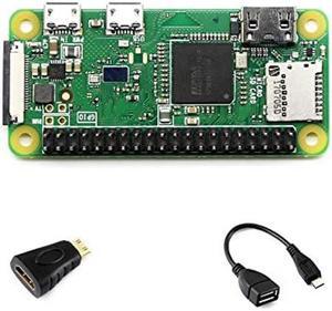 Waveshare Development Kit Compatible with Raspberry Pi Zero WH (Built-in WiFi, Pre-Soldered Headers) Bundle with Mini HDMI to HDMI Adapter Micro USB OTG Cable (3 Items)