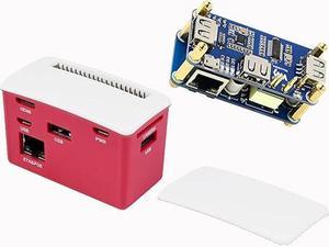 PoE EthernetUSB HUB HAT Board with ABS Case Box for Raspberry Pi Zero 2W 2WH Zero WZero WHZero PoE 8023afCompliant Ethernet Port and 3X USB 20 Ports Compatible with USB 2011