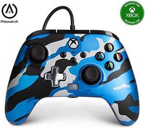 PowerA Enhanced Wired Controller for Xbox Series XS  Metallic Blue Camo gamepad wired video game controller gaming controller Officially Licensed for Xbox