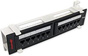 Simply45 12 Port Loaded UTP Cat5e Patch Panel, 110 style, Includes Wall Mount Bracket, 4 Cable Ties and Rack Mount Screws - S45-2512