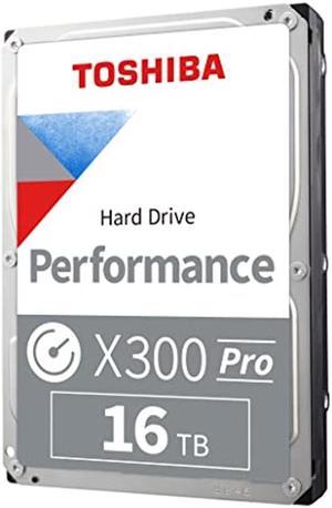 Toshiba X300 PRO 16TB High Workload Performance for Creative Professionals 3.5-Inch Internal Hard Drive - Up to 300 TB/Year Workload Rate CMR SATA 6 GB/s 7200 RPM 512 MB Cache - HDWR51GXZSTB