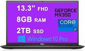 Dell Vostro 5000 5301 15 Business Laptop 13.3" FHD Display (300Nits) 11th Gen Intel Quad-Core i7-1165G7 8GB RAM 2TB SSD GeForce MX350 2GB Fingerprint Backlit USB-C HDMI Win10Pro Dune
