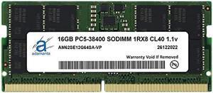 Adamanta 16GB (1x16GB) DDR5 4800MHz PC5-38400 SODIMM 1Rx8 CL40 1.1v Laptop Notebook Memory Module Upgrade RAM