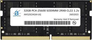 Adamanta 32GB (1x32GB) DDR4 3200MHz (or 2933MHz or 2666MHz) PC4-25600 SODIMM Samsung IC 2Rx8 CL22 1.2v Non-ECC Unbuffered Notebook Gaming Laptop Memory Upgrade RAM
