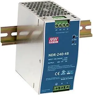 DIN Rail PS 240W 24V 10A NDR-240-24 Meanwell AC-DC SMPS NDR-240 Series MEAN WELL Switching Power Supply