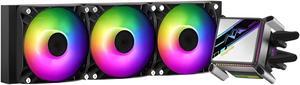 SEGOTEP KL-360 Desktop AIO Liquid CPU Cooler - TDP 320W - 360mm Radiator - 3x120 ARGB Fans with 70mm Built-in PWM Pump Head Fan - Separate Water Pump - Support LGA 1700/1200 & AM5/AM4 - Black Color