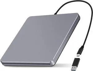 NOLYTH External CD DVD Drive USB C Slot-in CD/DVD ROM Burner CD DVD +/-RW Optical Disk Drive Disc Reader DVD Player for Laptop Mac MacBook PC Windows Linux OS