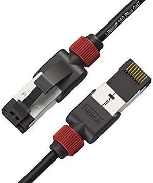 LINKUP - [Tested with Versiv CableAnalyzer] Cat7 Ethernet Patch Cable -1 FT (12 Pack) 10G Double Shielded RJ45 S/FTP | Network Internet LAN Switch Router Game | High-Speed | 30AWG Black