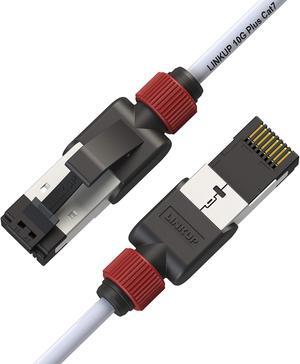 LINKUP - [Tested with Versiv CableAnalyzer] Cat7 Ethernet Cable -1 FT (12 Pack) 10G Double Shielded RJ45 S/FTP | Network Internet LAN Switch Router Game | High-Speed | 30AWG White