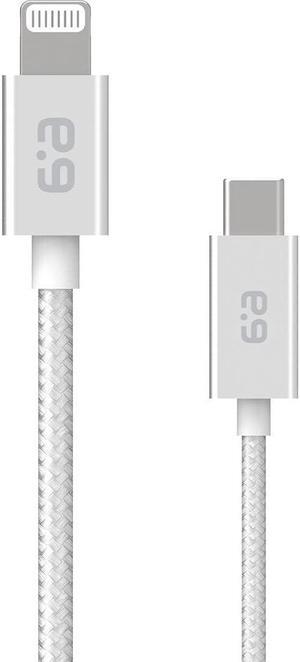 PureGear Braided USB C to Lightning Cable, Apple MFi Certified Charging Data Sync Cable Support Power Delivery & Type C Chargers for iPhone 14,14 Pro, 14 Pro Max,12,11,Xs,XR,X,SE,iPad, White (6 FT)