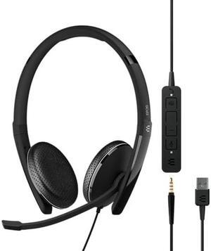 EPOS Adapt 165T USB II - Wired, Double-Sided Headset - 3.5mm Jack/USB Connectivity - Teams Certified-UC Optimized-Superior Stereo Sound-Enhanced Comfort-Call Control- Black