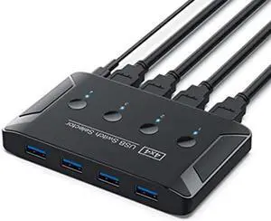 chenyang USB 3.0 KVM Sharing Switch Selector 4 Computers Sharing 4 USB Devices for Keyboard Mouse Scanner Printer