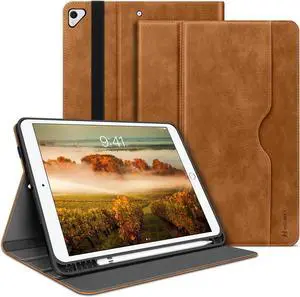 HOLIMET Case for iPad Air 3rd Generation/iPad Pro 10.5 inch with Pencil Holder Soft TPU Stand Smart Cover, Auto Wake/Sleep Stand for 10.5" iPad Air 3 2019 / iPad Pro 2017 (Brown)