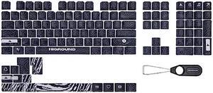 Higround Topograph PBT Dye Sub Keycaps - for Mechanical Keyboards, Full 123 Key Set, OEM Profile, ANSI ISO Support, US Layout (BLACKICE)