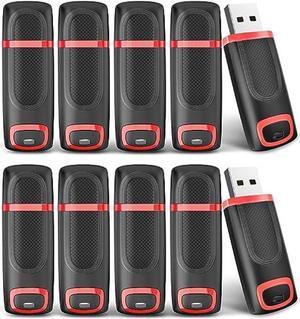 JUANWE 10 Pack USB Flash Drive 32GB, USB 3.0 Storage Flash Drive Thumb Drive Zip Drive Memory Stick USB Drive with LED Indicator for PC Laptop Car Audio Smart TV