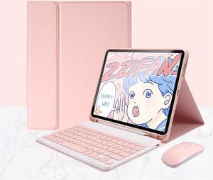 with Mouse Keyboard case for Galaxy Tab A9+ /Tab A9 Plus 11 inch, 2023 Release Model SM-X210/X215/X216 Magnetic Detachable Bluetooth Keyboard Color Key,Pink