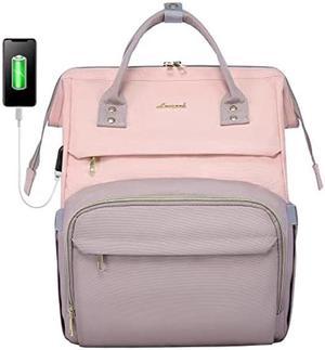 LOVEVOOK Laptop Backpack for Women Fashion Business Computer Backpacks Travel Bags Purse Doctor Nurse Work Backpack with USB Port, Fits 15.6-Inch Laptop Pink-Taro Purple