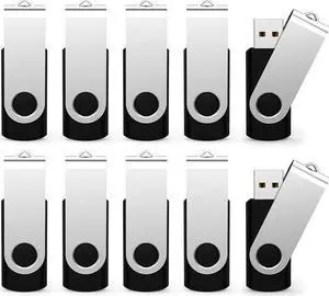 Maspen 10 Pack 32GB USB Flash Drives Bulk Pack USB 2.0 Thumb Drives Small Capacity Memory Stick Jump Drive Pen Drives (32 GB, 10pcs, Black)