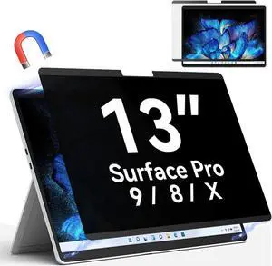 Magnetic Privacy Filter Compatible with Microsoft Surface Pro 10 (2024) / Pro 9 (2022) / Pro 8 (2021) / Pro X (2021, 2019), 13 Inch Removable Anti Spy Glare Blue Light Privacy Screen