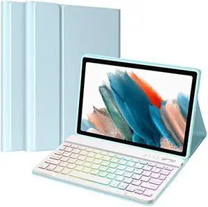 Backlit Keyboard Case for Galaxy Tab A8 10.5 Inch 2022, Detachable Wireless Keyboard, Protective Cover Case Compatible Samsung Galaxy Tab A8 10.5" SM-X200 X205 X207 Tablet, Blue