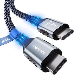 Talmosal 240W for Thunderbolt 4 Cable 6.6 ft, Support 8K@60Hz, 4K@144Hz 40Gbps/240W PD Charging for iPhone 15 Pro/15 Pro Max, USB4, Thunderbolt 3, MacBook Pro, Docking, eGPU, SSD, Surface Pro