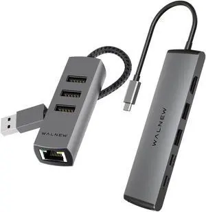 USB 3.0 Ethernet Aapter & 7 in 1 USB C Hub Bundle