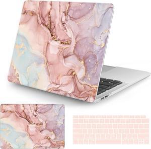 Watbro Compatible with MacBook Air 13 Inch Laptop Case 2020 2019 2018 Release A2337 M1/A2179/A1932,Colorful Marble Case with Keyboard Cover Skin for MacBook Air 2020 with Touch ID