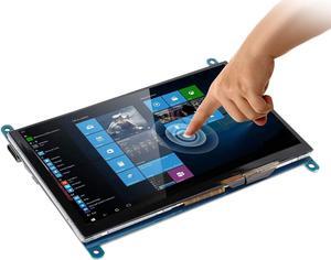 Yoidesu Capacitive Touch Screen 7 Inch for Raspberry Pi 3/2/1, 1024 x 600 Full HD Portable Gaming Monitor with Backlit, HDMI Touch Panel, Compatible with Windows 7, 8, 10