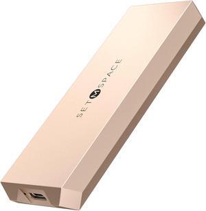 NVME Enclosure ['Tough Guy' Quality], 20 Gbps M.2 Enclosure for M-Key PCIe NVME, Solid Aluminium Alloy SETMSPACE M.2 Enclosure with USBC/A Cable, Screw Fixed SSD Enclosure for 2230/2242/2260/2280-Rose